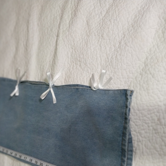 Blue Ankle Cropped Jeans with Side Ties Size 11 - Picture 7 of 15